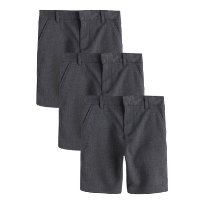 Front - Clarks Boys Plain Regular School Shorts (Pack of 3)