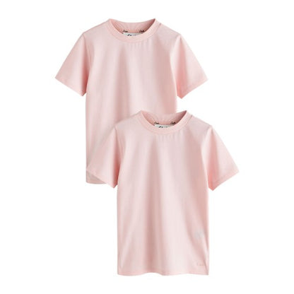 Front - Clarks Girls Plain Relaxed Fit T-Shirt (Pack of 2)