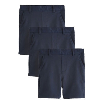 Front - Clarks Boys Plain Regular School Shorts (Pack of 3)