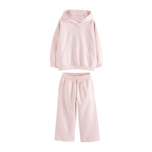 Front - Clarks Girls Wide Leg Oversized Hoodie And Joggers Set