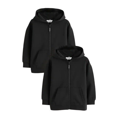 Front - Clarks Boys Embroidered Logo Full Zip Hoodie (Pack of 2)