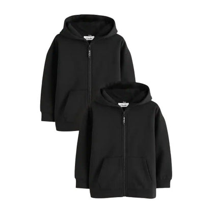 Front - Clarks Boys Embroidered Logo Full Zip Hoodie (Pack of 2)