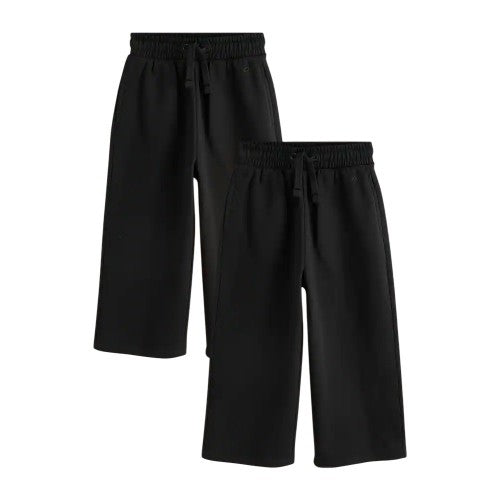 Front - Clarks Girls Wide Leg Jogging Bottoms (Pack of 2)