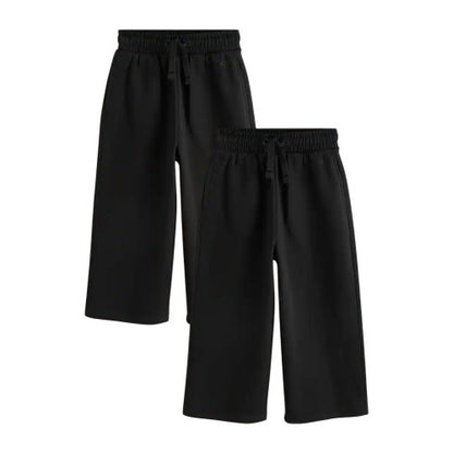 Front - Clarks Girls Wide Leg Jogging Bottoms (Pack of 2)