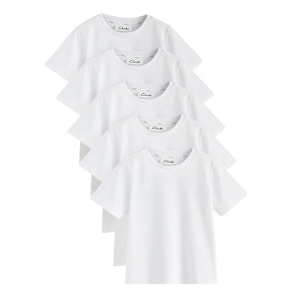 Front - Clarks Childrens/Kids Cotton Sports T-Shirt (Pack of 5)