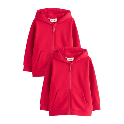 Front - Clarks Boys Embroidered Logo Full Zip Hoodie
