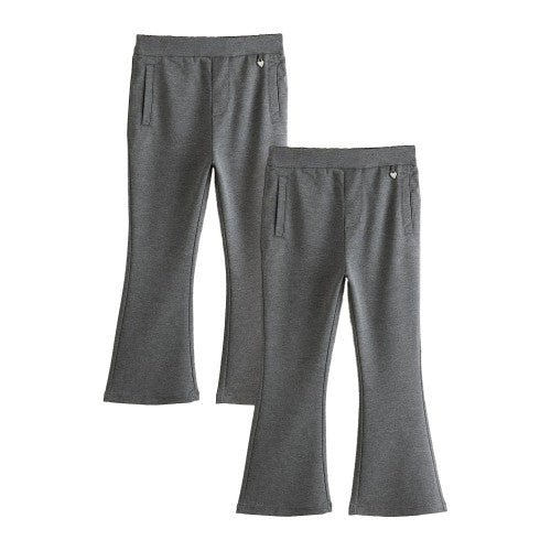 Front - Clarks Girls Flared School Trousers (Pack of 2)