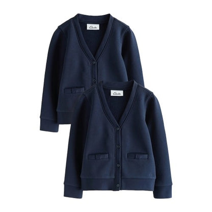 Front - Clarks Girls Bow Cardigan (Pack of 2)