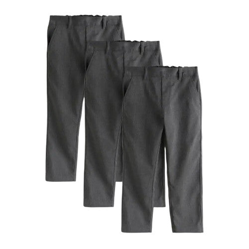 Front - Clarks Boys Pull-On Regular Trousers (Pack of 3)