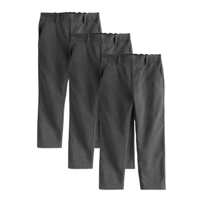 Front - Clarks Boys Pull-On Regular Trousers (Pack of 3)