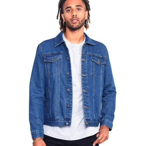 Front - Duke Mens D555 London Trucker Denim Jacket