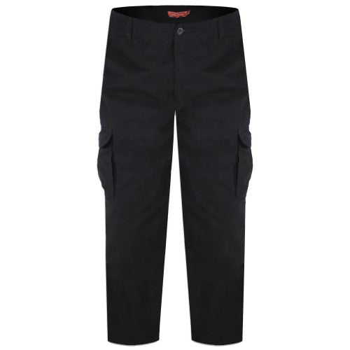 Front - Duke Mens D555 Robert Peached Washed Cargo Trousers