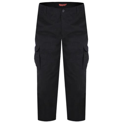 Front - Duke Mens D555 Robert Peached Washed Cargo Trousers