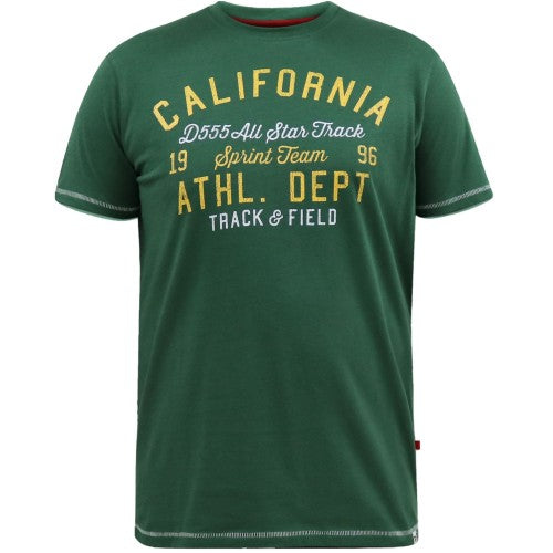 Front - Duke Mens D555 Parnwell California Athletics Printed T-Shirt