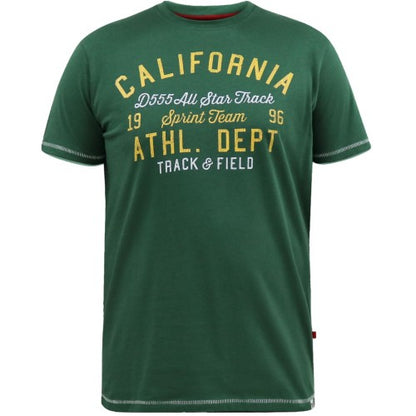 Front - Duke Mens D555 Parnwell California Athletics Printed T-Shirt