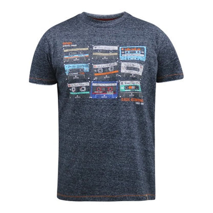 Front - Duke Mens D555 Apsey Cassette Tape Standard T-Shirt