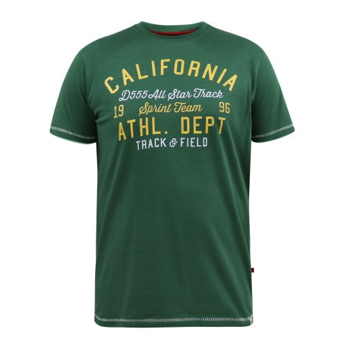 Front - Duke Mens D555 Parnwell California Athletics Kingsize T-Shirt