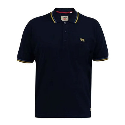 Front - Duke Mens D555 Hamford 1 Tipped Pique Ribbed Collar Kingsize Polo Shirt