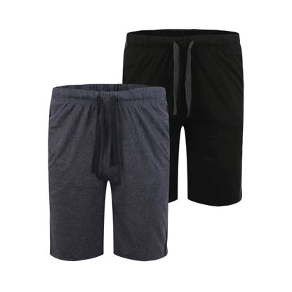 Front - Duke Mens D555 Ryan Elasticated Waist Kingsize Jersey Shorts (Pack of 2)