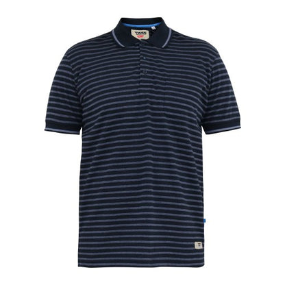 Front - Duke Mens D555 Rosemary Stripe Jersey Woven Kingsize Polo Shirt