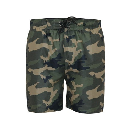 Front - D555 Mens Kody Aop Camouflage Swim Shorts