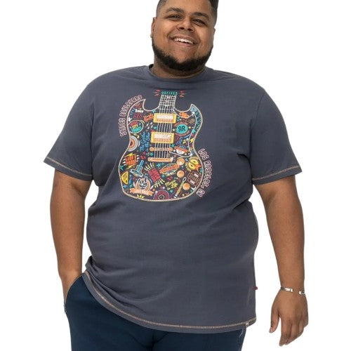 Front - Duke Mens D555 Stockport Guitar T-Shirt