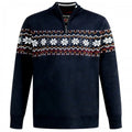 Front - Duke Mens D555 Edinson Fair Isle Quarter Zip Kingsize Sweatshirt