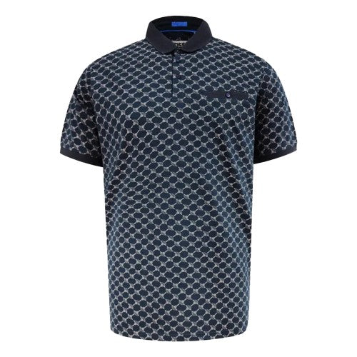 Front - Duke Mens Saunders D555 All-Over Print Polo Shirt