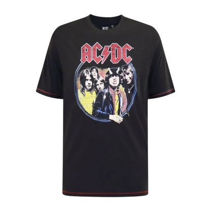 Front - Duke Mens Hugh D555 Highway To Hell AC/DC Crew Neck Kingsize T-Shirt