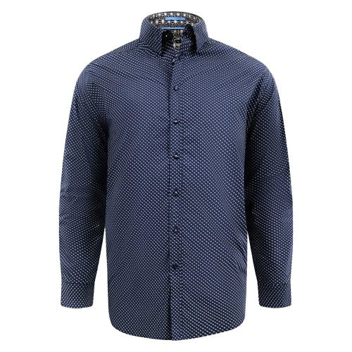 Front - Duke Mens Powell D555 All-Over Print Kingsize Shirt