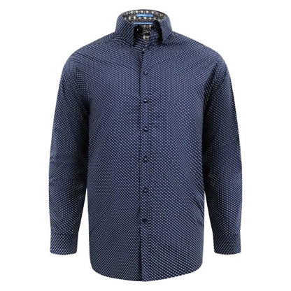 Front - Duke Mens Powell D555 All-Over Print Kingsize Shirt