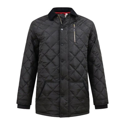 Front - Duke Mens Landon D555 Quilted Corduroy Collar Kingsize Jacket