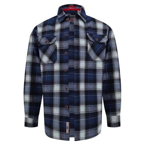 Front - Duke Mens Newman D555 Checked Kingsize Shacket
