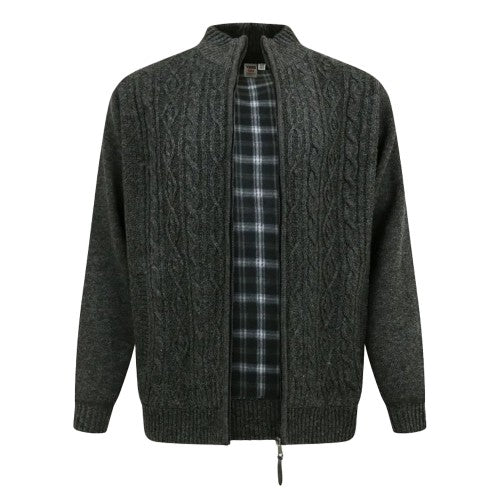 Front - Duke Mens Eamon D555 Cable Knit Kingsize Jacket