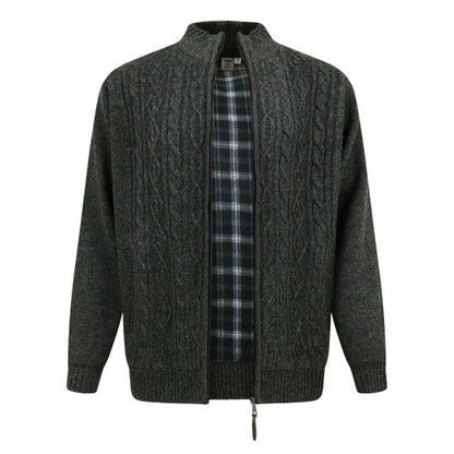 Front - Duke Mens Eamon D555 Cable Knit Kingsize Jacket