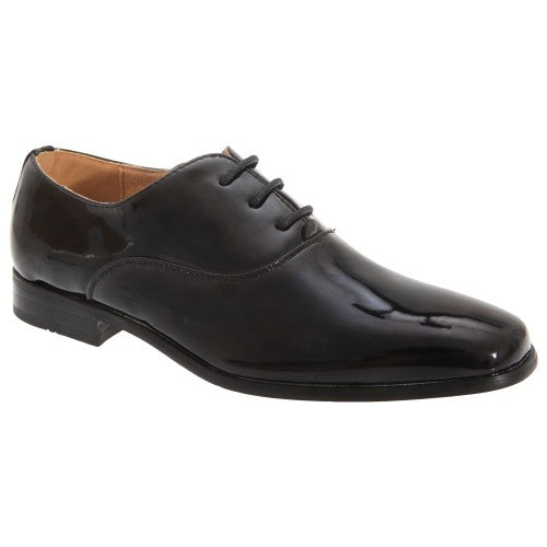 Front - Goor Boys Patent Leather Lace-Up Oxford Tie Dress Shoes
