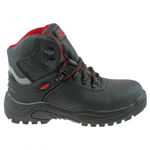 Front - Grafters Mens Transporter Padded Ankle Mid Safety Boots