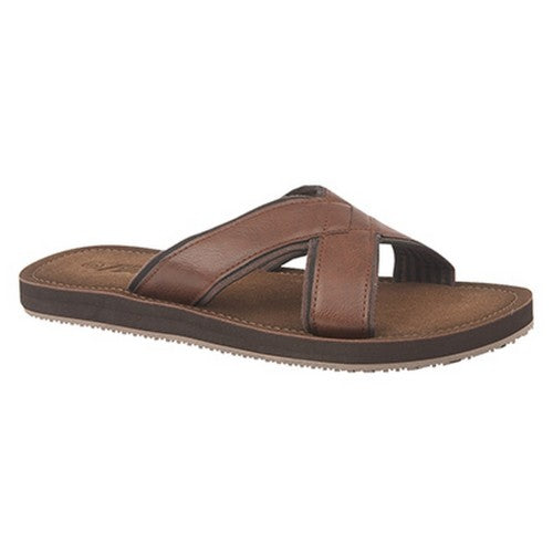 Front - PDQ Mens Lightweight Crossover Mule Sandals