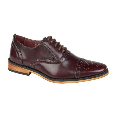 Front - Goor Childrens Boys Capped Lace Oxford Brogue Shoes