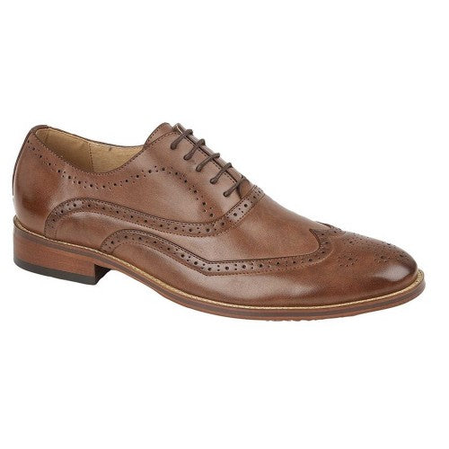 Front - Goor Childrens Boys Brogued Wing Tip Smart Shoe
