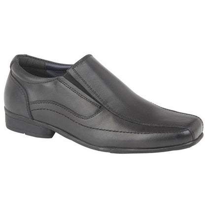 Front - Roamers Childrens/Boys Leather Twin Gusset School Shoes