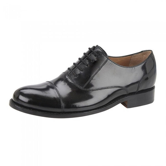 Front - Kensington Mens Hi-Shine Leather Capped Oxford Laced Shoe