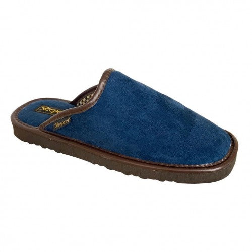 Front - Sleepers Mens Mule Imitation Suede Slippers