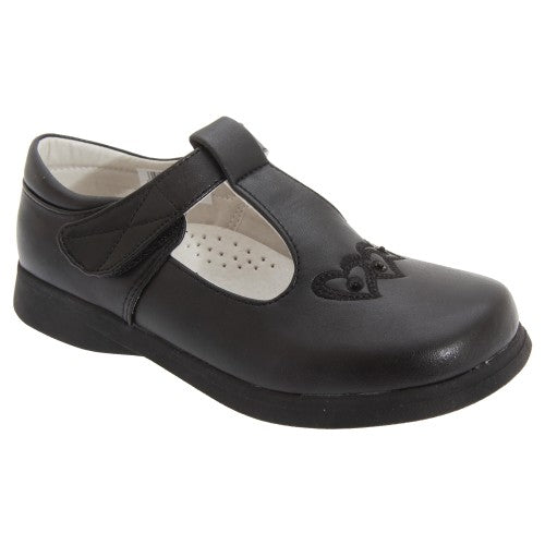 Front - Boulevard Girls Touch Fastening T Bar Shoes