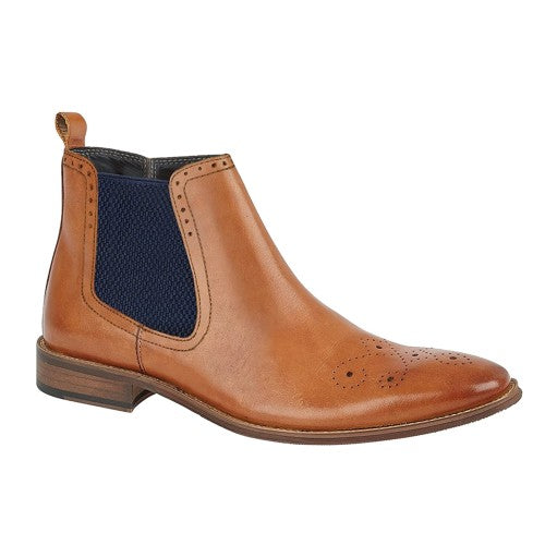 Front - Roamers Mens Leather Ankle Boots