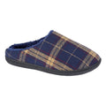 Front - Zedzzz Mens Fabian Checked Textile Slippers