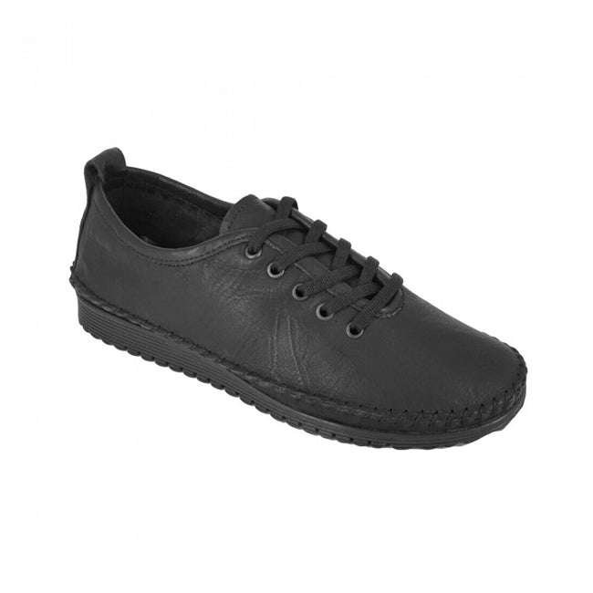 Front - Mod Comfys Womens/Ladies Flexi Softie Leather Trainers