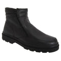 Front - Roamers Mens Twin Zip Faux Fur Thermal Warm Lined Boots