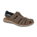 Front - Roamers Mens Leather Touch Fastening Sandals
