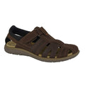 Front - Roamers Mens Leather Touch Fastening Sandals